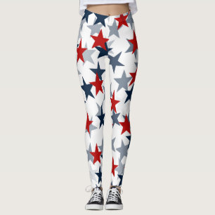 Legging Estrela Azul e Branca Vermelha