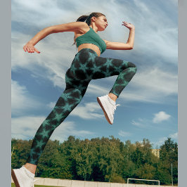 Legging Estrela verde prática escura 