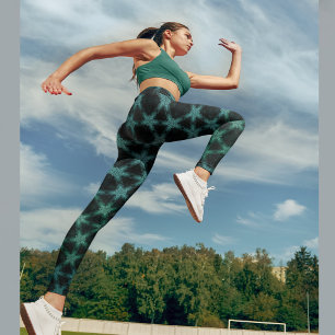 Legging Estrela verde prática escura