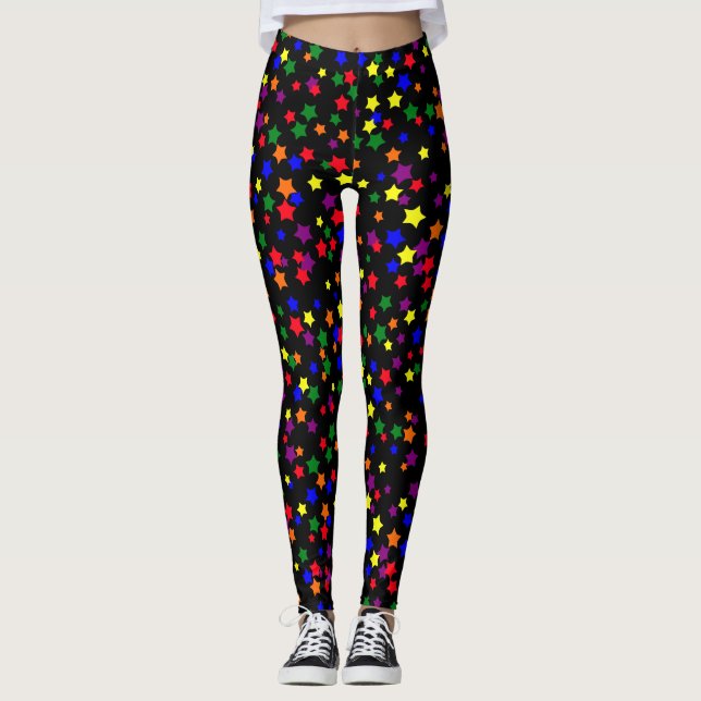 Legging Estrelas Aleatórias - Padrões do Orgulho de Padrõe (Frente)
