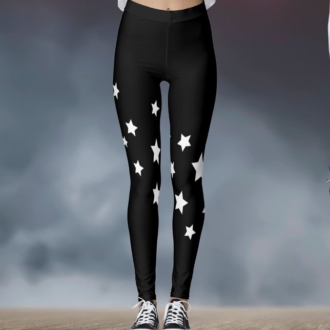 Legging Estrelas brancas pretas (Criador carregado)