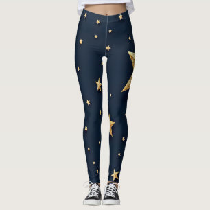Legging Estrelas brilhantes Douradas espalhadas por um mar