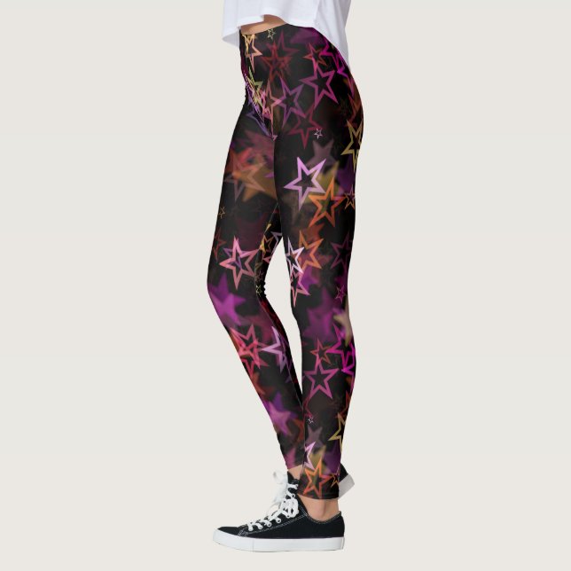 Legging Estrelas Coloridas Dançam Whimsicamente (Esquerda)