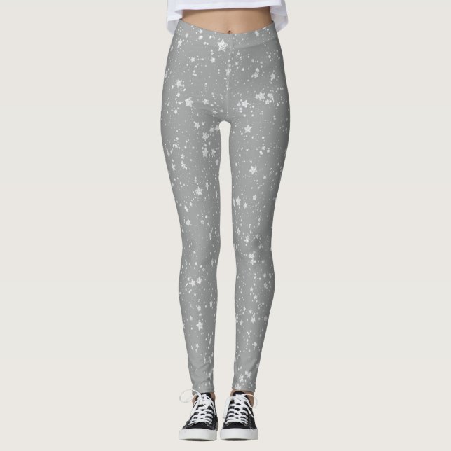 Legging Estrelas de brilho4 - Prata (Frente)