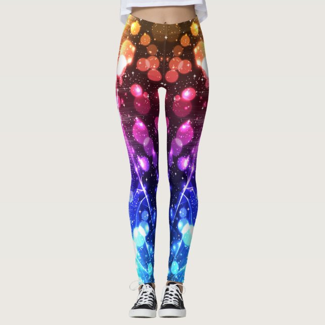 Legging Estrelas de galáxia de Abstrato de Iluminação Colo (Frente)