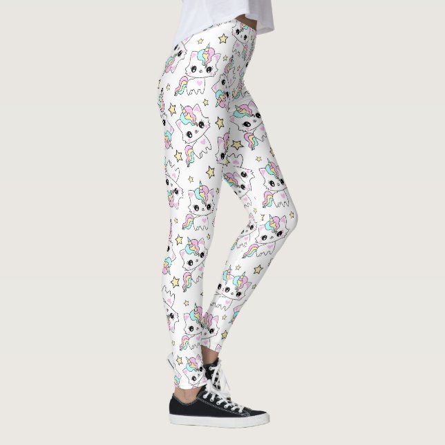Legging estrelas de unicórnio fofas em fundo branco (Direita)