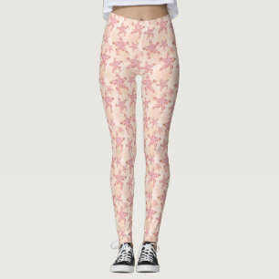 Legging Estrelas-do-mar e Coral Padrão Pastel Rosa