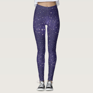 Legging Estrelas do Universo Sósmico da Galáxia Roxa Moder