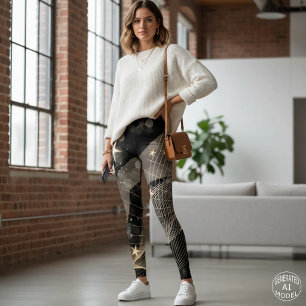 Legging Estrelas Douradas e brilhantes mágicas Cordas e Lu