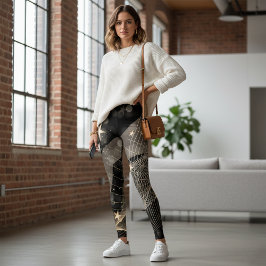 Legging Estrelas Douradas e brilhantes mágicas Cordas e Lu