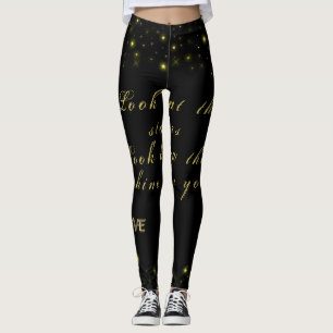 Legging Estrelas Douradas personalizadas e brilhantes a pr