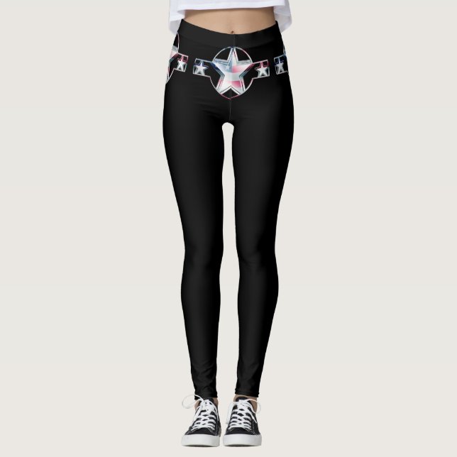 Legging Estrelas e faixas metálicas (Frente)