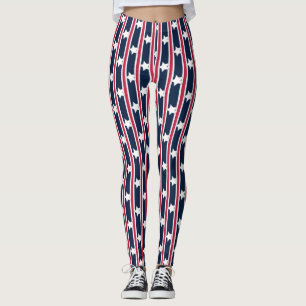 Legging Estrelas e Gretas Patrióticas Divertidas e Ricos