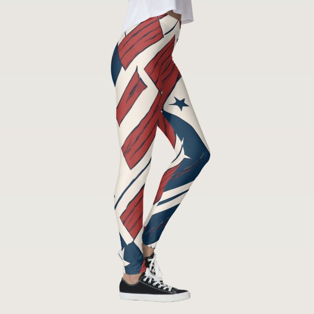 Legging Estrelas e Listras Abstratas 4 de Julho (Direita)