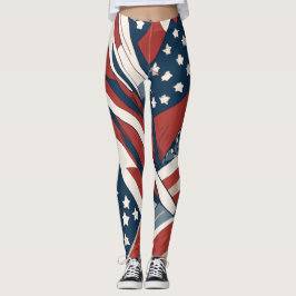 Legging Estrelas e Listras Abstratas 4 de Julho