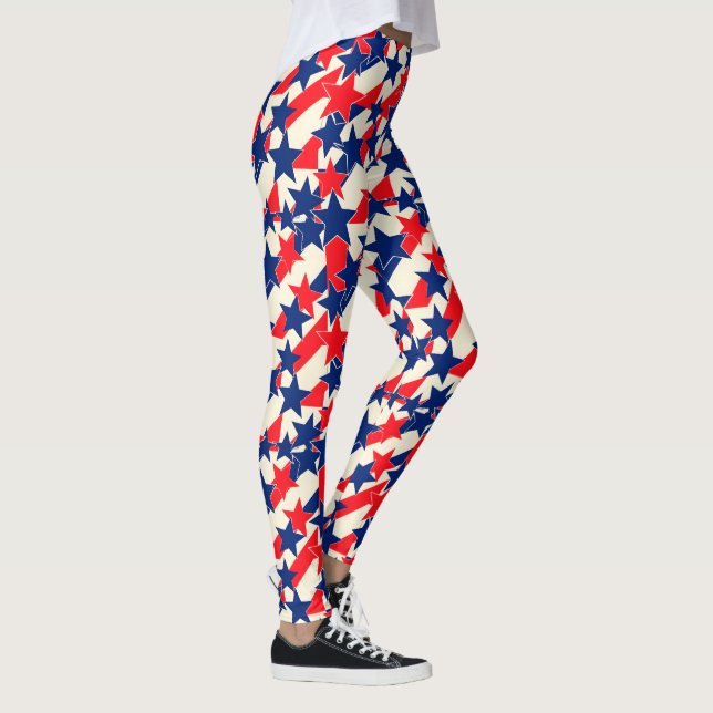 Legging Estrelas e Listras Vermelhas, Brancas e Azuis (Direita)