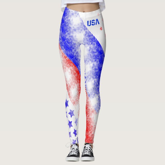 LEGGING ESTRELAS E STRIPES DISTRESSADAS EUA (Frente)