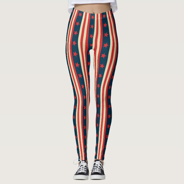 Legging Estrelas e Stripes Patrióticas - Americano Vintage (Frente)
