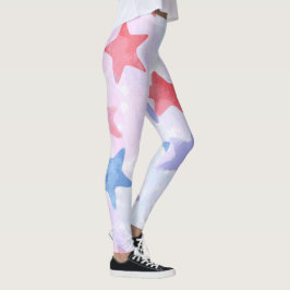 Legging Estrelas em Aquarela Patrióticas 4 de Julho