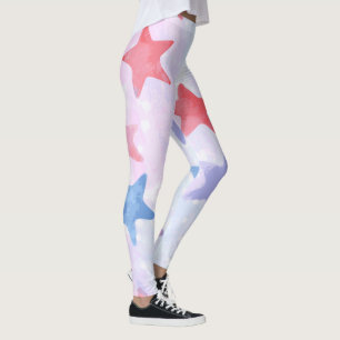 Legging Estrelas em Aquarela Patrióticas 4 de Julho