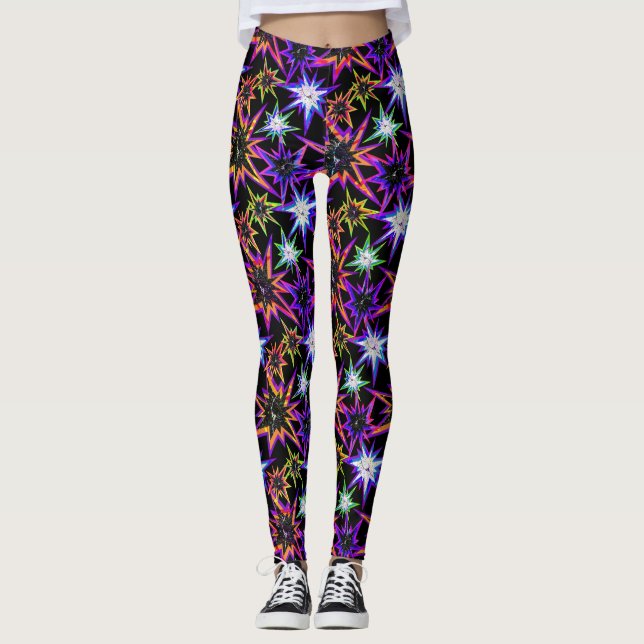 Legging Estrelas em preto. (Frente)
