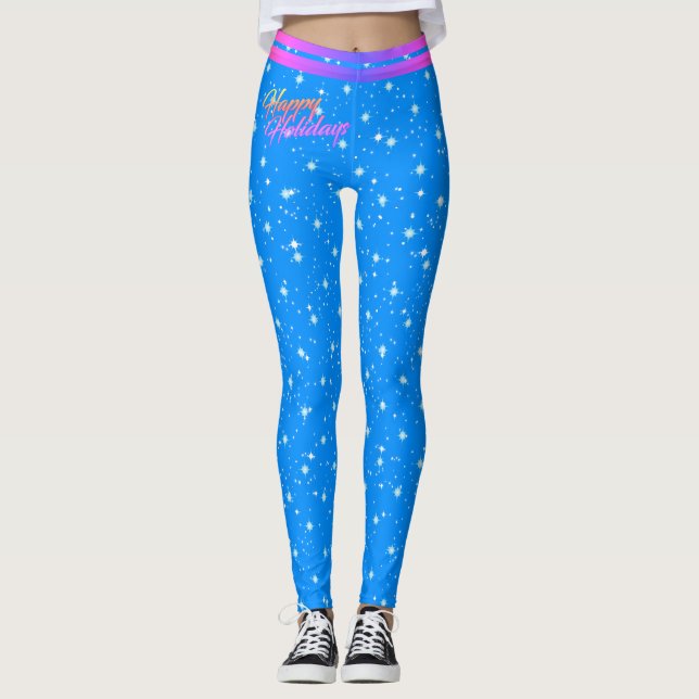 Legging Estrelas / Floco de neve / Natal ligado - (editáve (Frente)