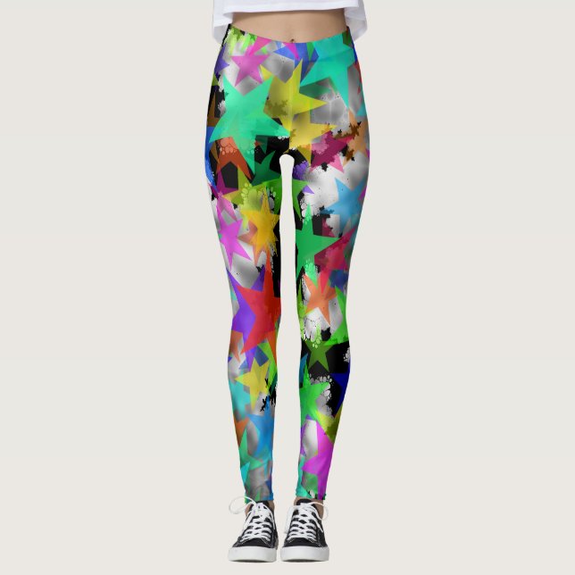 Legging Estrelas Legais Arco-íris Neve (Frente)