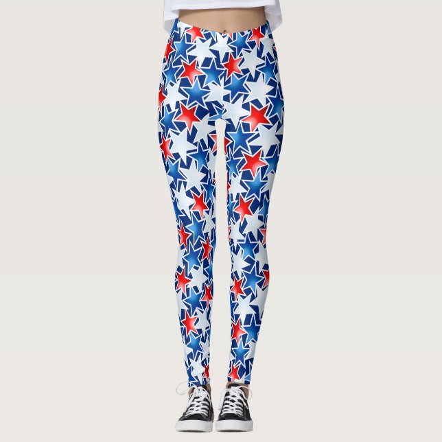 Legging Estrelas vermelhas brancas e azuis (Frente)