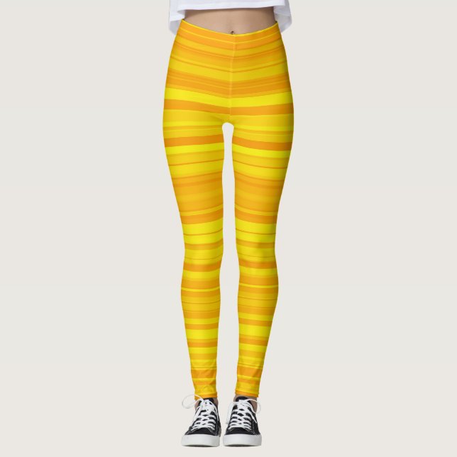 Legging Estrias Amarelas Laranja (Frente)