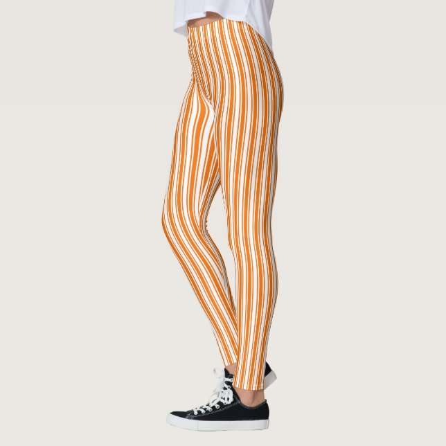 Legging Estrias de cor laranja e branca (Esquerda)