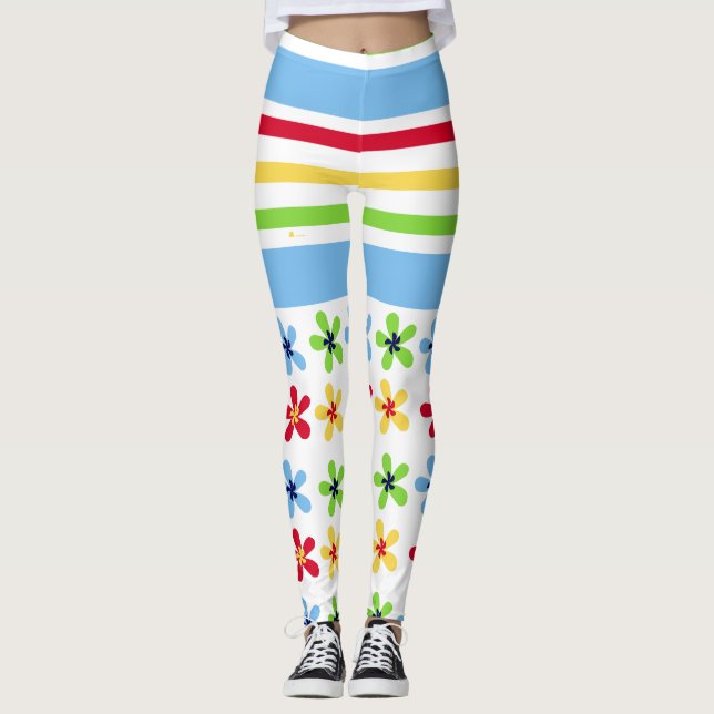 Legging Estrias e Pernas de Flores (Frente)