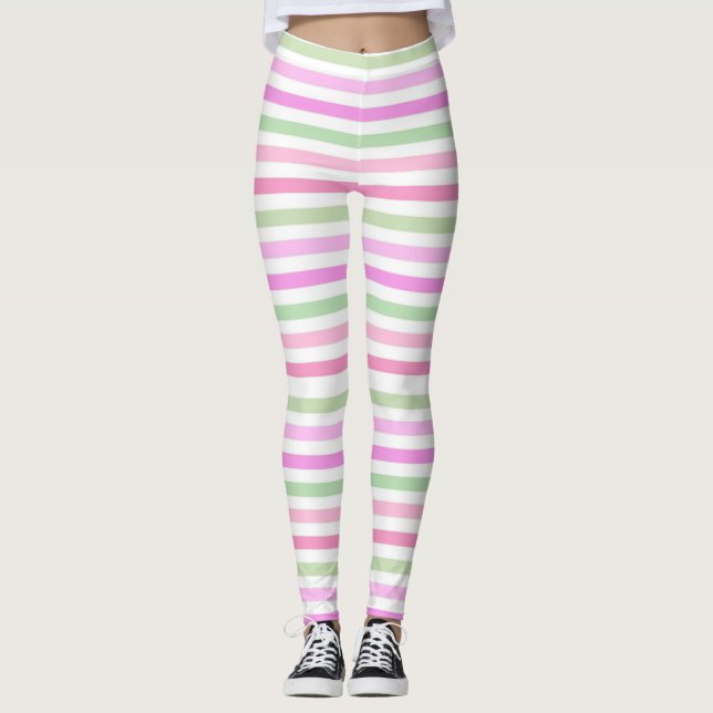 Legging Estrias, rosa, verdes (Frente)