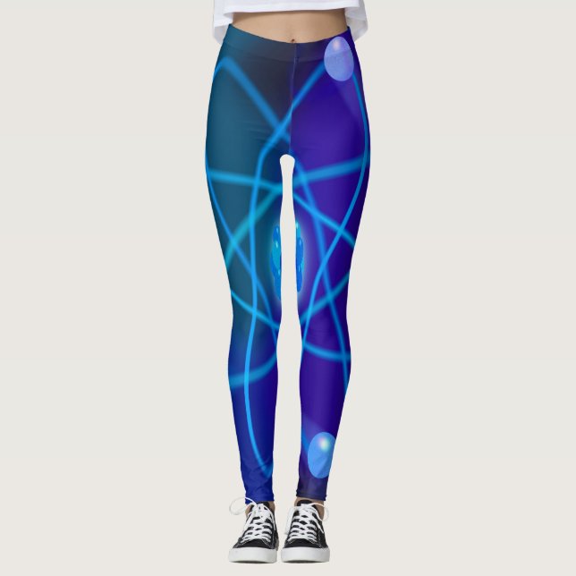Legging Estrutura Atômica Azul Ciência (Frente)