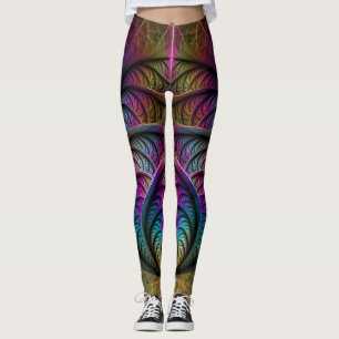 Legging Estruturas Coloridas Arte Fractal Abstrato