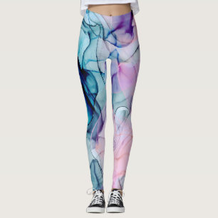 Legging Etereo Rosa Violeta Azul Turquesa Tinta Glamour Mo