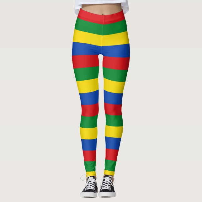 Legging Etiópia - Cores de Bandeiras Nacionais Horizontais (Frente)