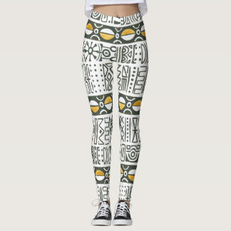 Legging Etnia africana, padrão sem costura de aquarela.