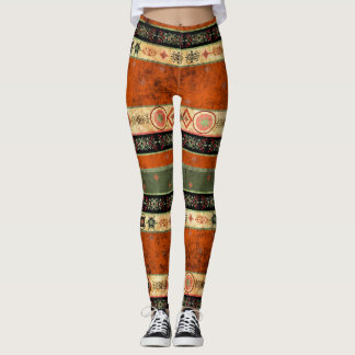 Legging Etnia Boho Grunge, Padrão Colorido.