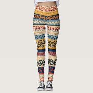 Legging Etnia geométrica: formação contínua de ornamentos.