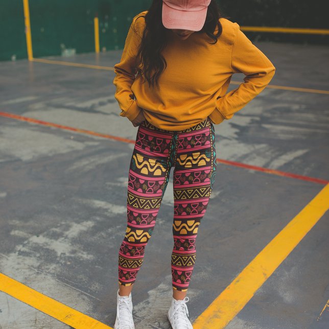 Legging etnia vermelha aztec (Criador carregado)