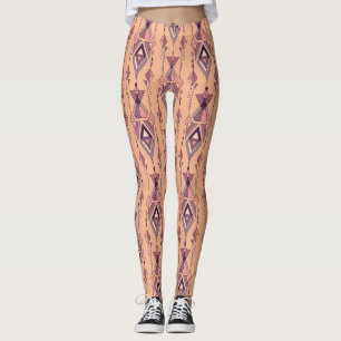 Legging Étnica Tribal: Asteca Mexicana Sem Serras Vintage