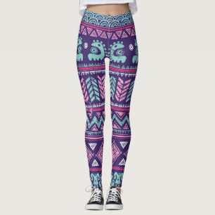 Legging Étnica Tribal: Padrão Colorido Sem Costura.