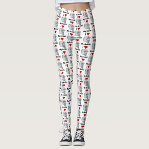 Legging Eu adoro meu Avião, Leggings, estilo pré-médio