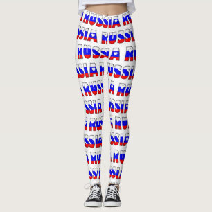 Legging Eu Amo A Rússia Bandeira Cores De Bandeira Cóta