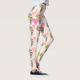 Legging Eu Amo África Legal Horário Livre Fim de Semana Lo