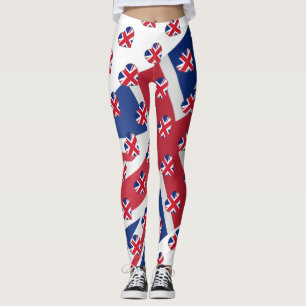 Legging Eu amo as cores de Reino Unido Union Jack