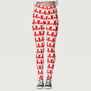 Legging Eu Amo Canadá Flag Maple Leaf Hearts Cute