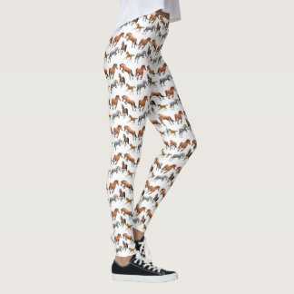 Legging Eu amo caneleiras eqüinos da arte dos cavalos