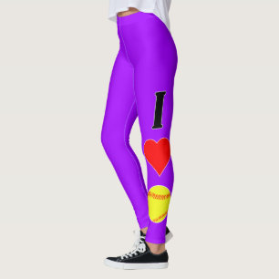 Legging Eu amo caneleiras feitas sob encomenda da cor do