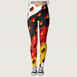 Legging Eu amo o teste padrão alemão dos corações da
